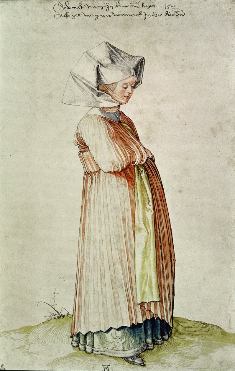 Mulher de Nuremberg, aguarela de Albrecht Dürer