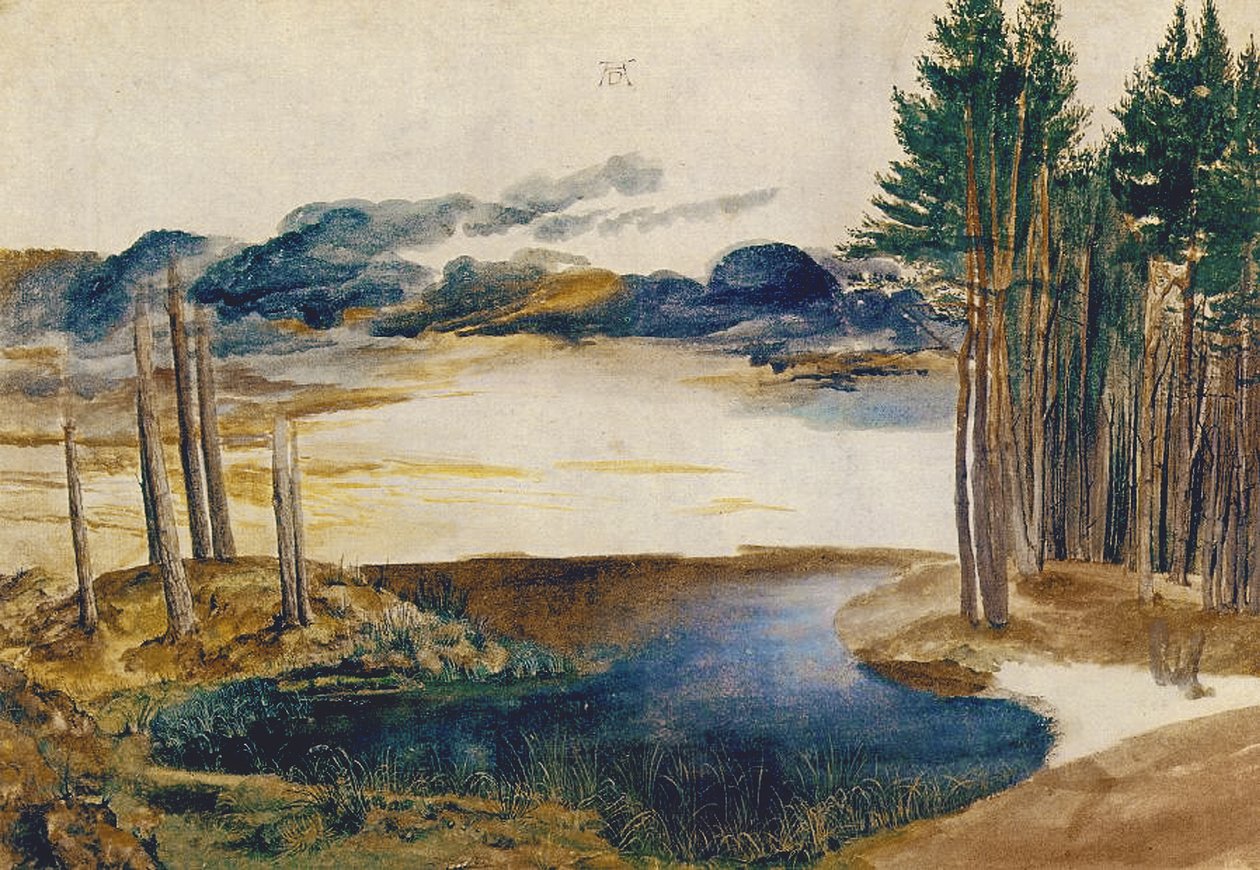Lagoa na Madeira, c.1496 (wc e guache sobre papel) de Albrecht Dürer