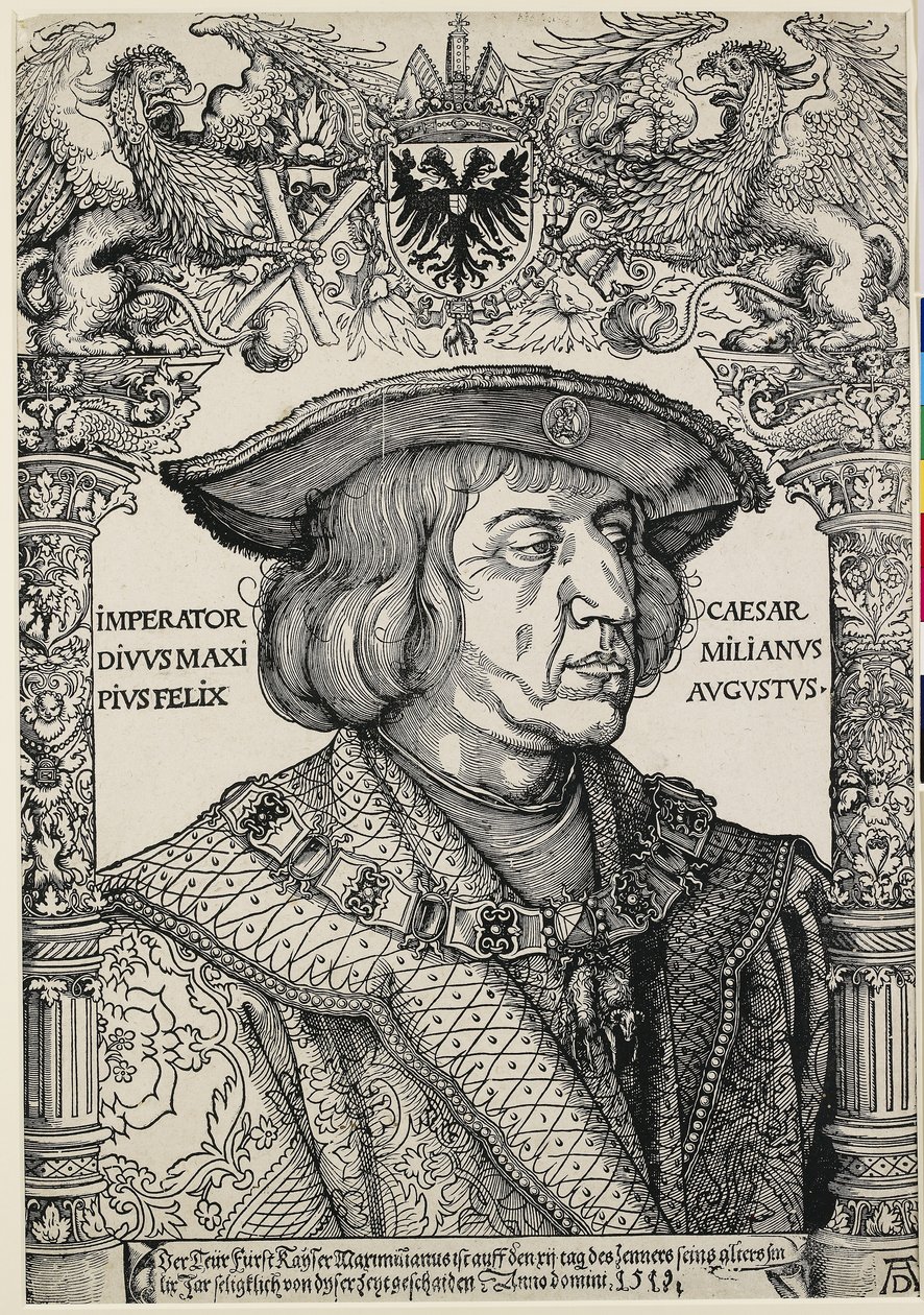 Retrato do Imperador Maximiliano I, c. 1519 de Albrecht Dürer