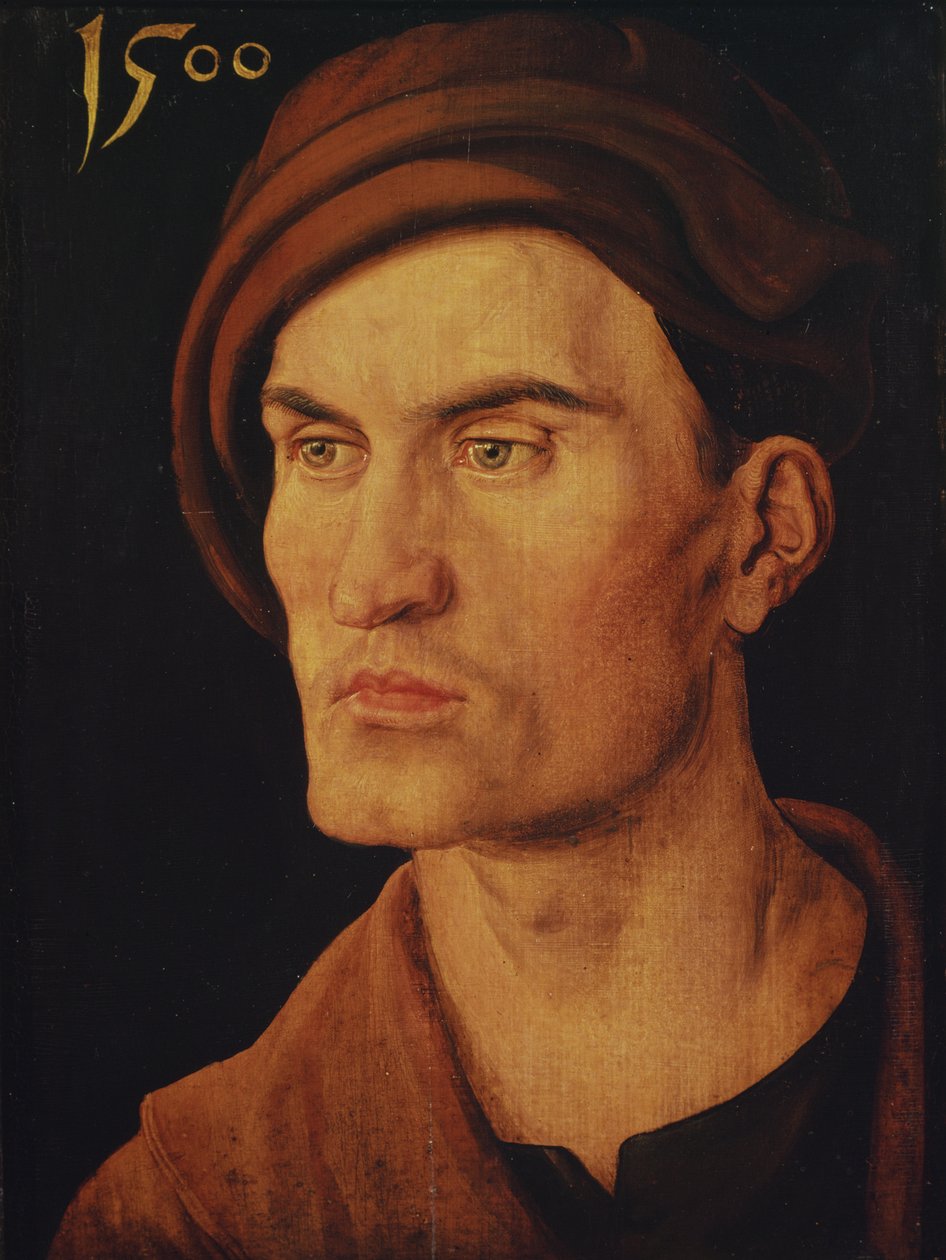 Retrato de um homem jovem, 1500 de Albrecht Dürer