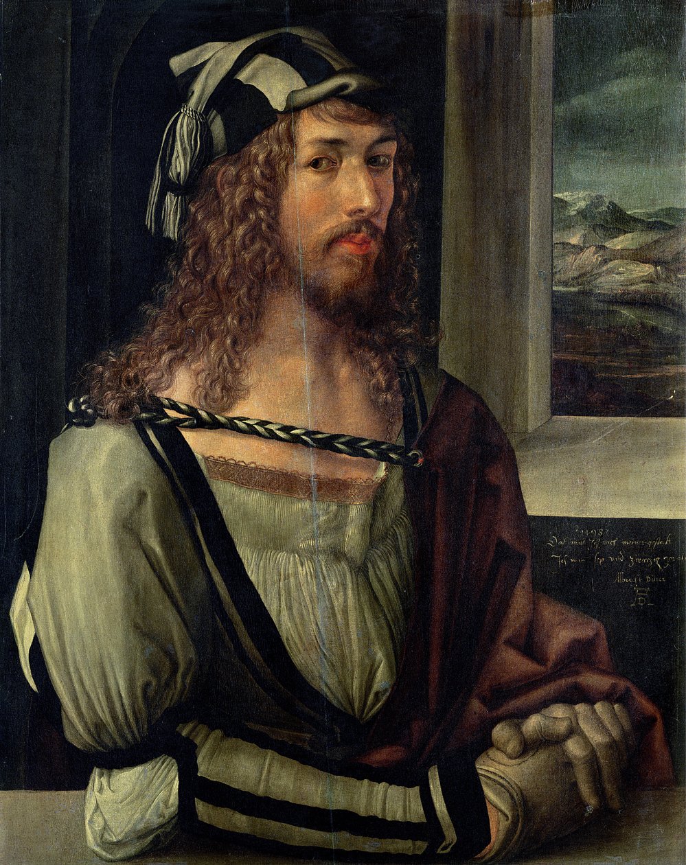 Estudo para auto-retrato com uma luva, c.1498 de Albrecht Dürer
