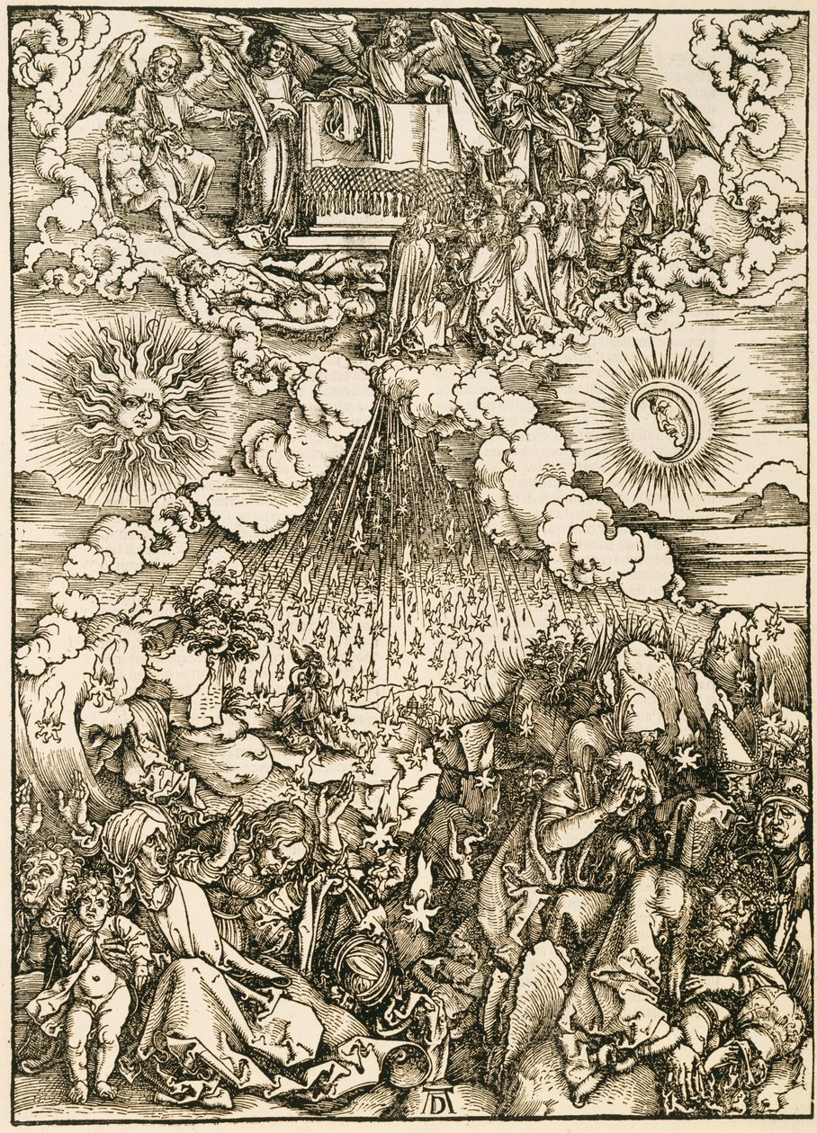 A abertura do sexto selo, do apocalipse de St. John, c.1496-98 de Albrecht Dürer