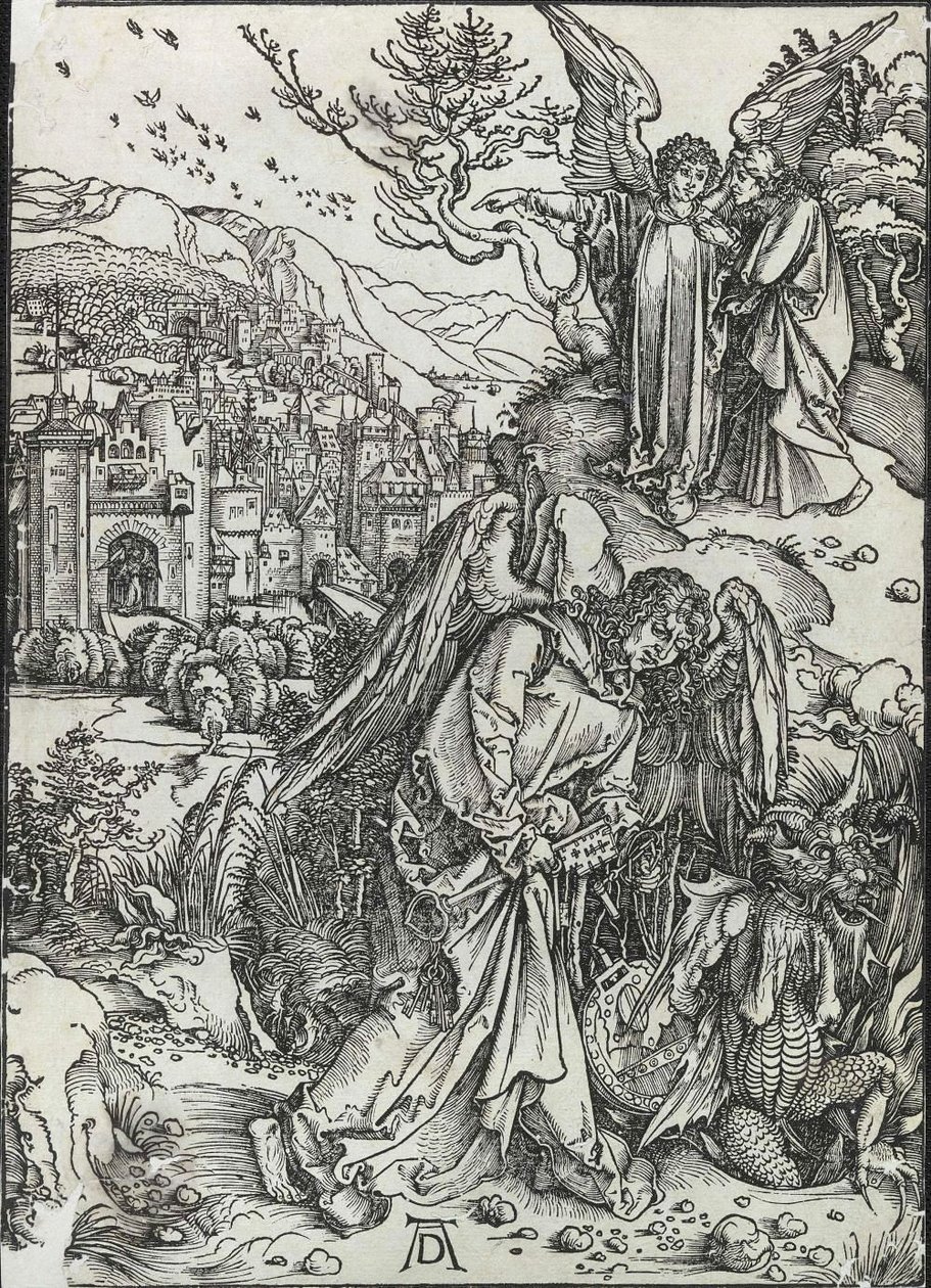 O anjo com a chave do poço sem fundo de Albrecht Dürer