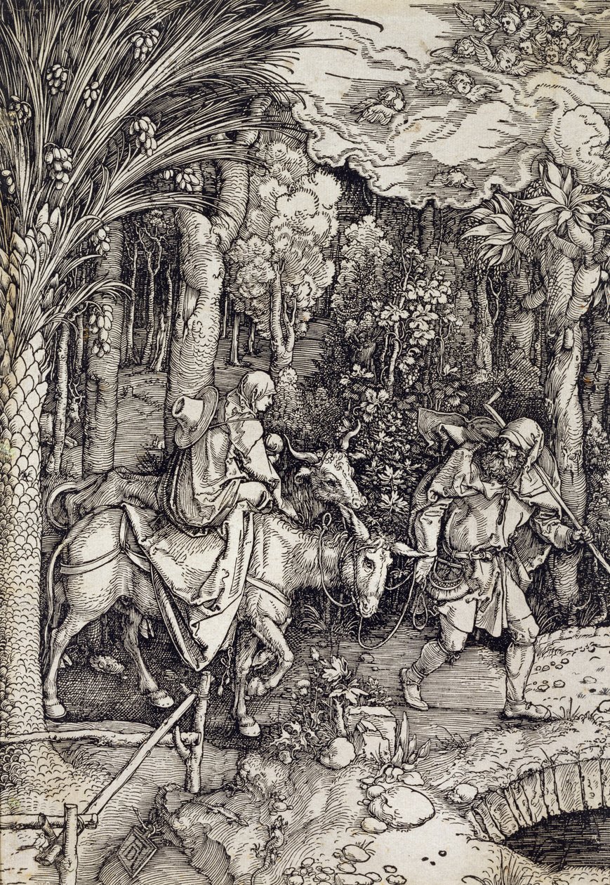 A fuga para o Egito, c.1500 de Albrecht Dürer