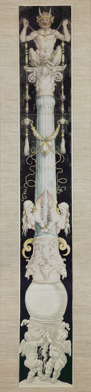 A Grande Coluna, c.1515 (caneta e tinta e lavar no papel) de Albrecht Dürer