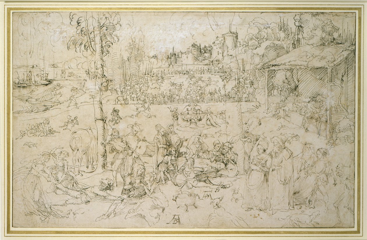 Os Prazeres do Mundo, c.1496-97 (caneta e tinta no papel) de Albrecht Dürer