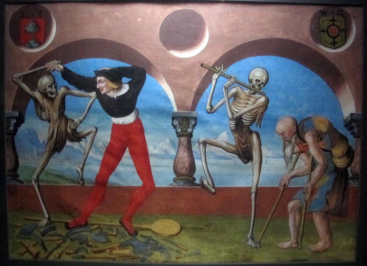 cópia da dança macabra perdida de m.manuel do cemitério dominicano de Berna (1512-20) de Albrecht Kauw