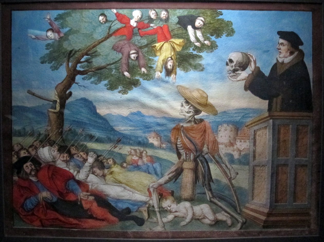cópia da dança macabra perdida de m.manuel do cemitério dominicano de Berna (1512-20) de Albrecht Kauw