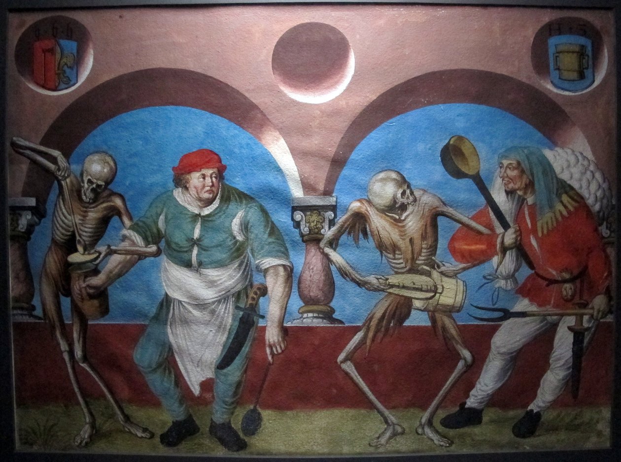 cópia da dança macabra perdida de m.manuel do cemitério dominicano de Berna (1512-20) de Albrecht Kauw