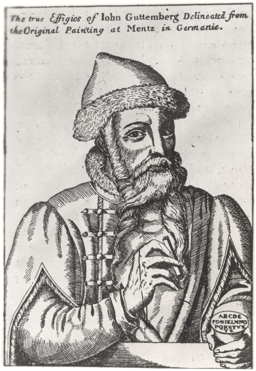 Retrato de Johannes Gutenberg (c.1400-68) de Albrecht Mentz