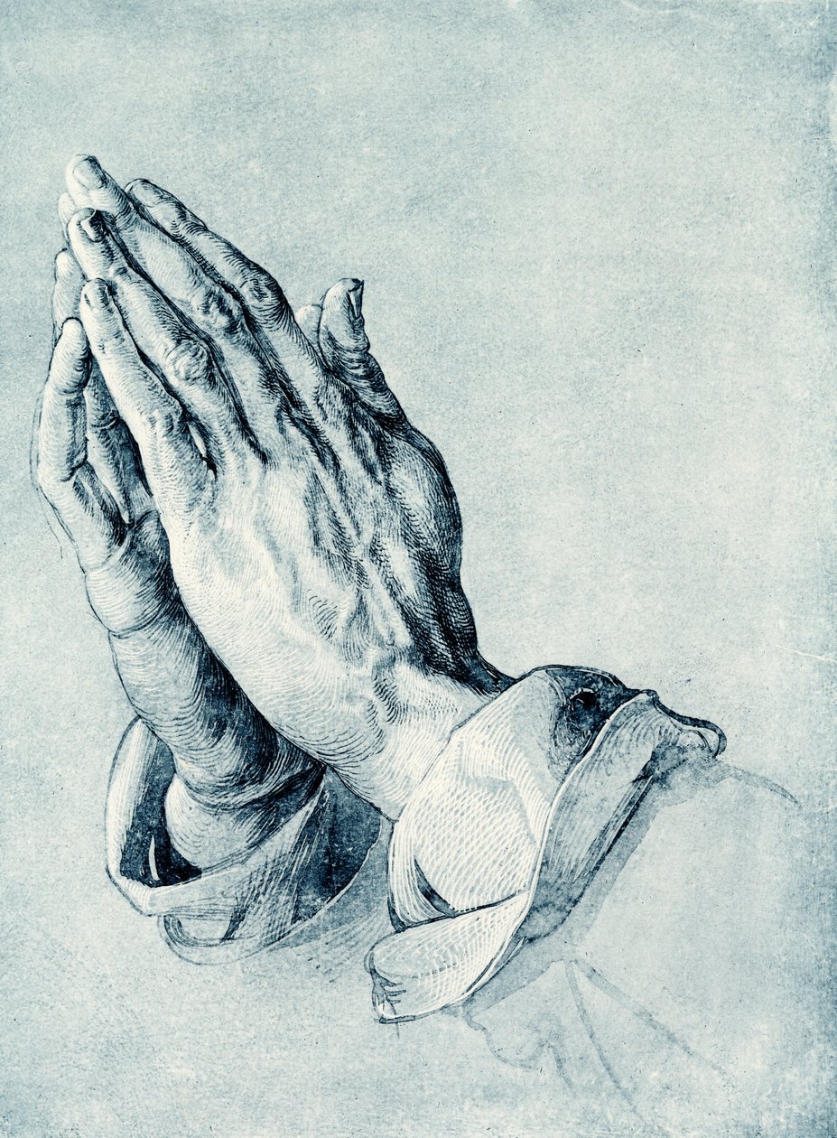 Mãos dobradas de um apóstolo de Albrecht Dürer