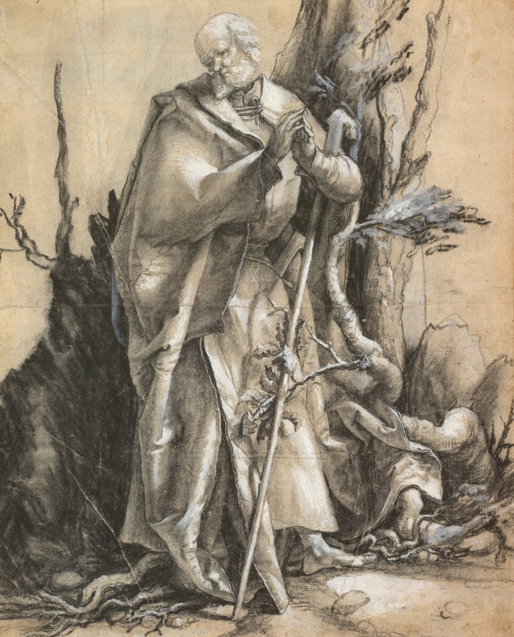 Saint barbudo em uma floresta, c. 1516 de Albrecht Dürer