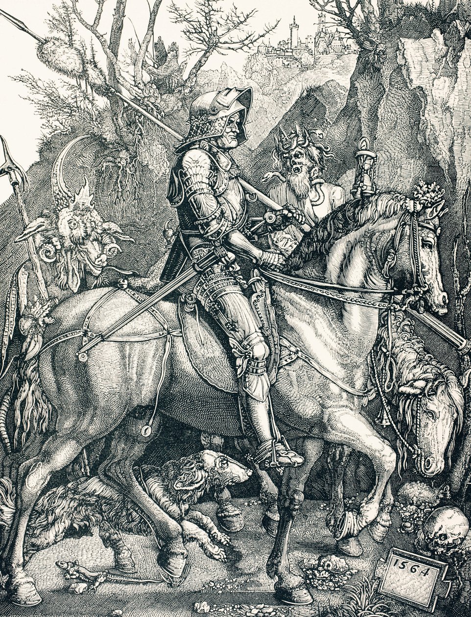 O Cavaleiro da Morte, c.1880 (gravura) de Albrecht (after) Durer or Duerer