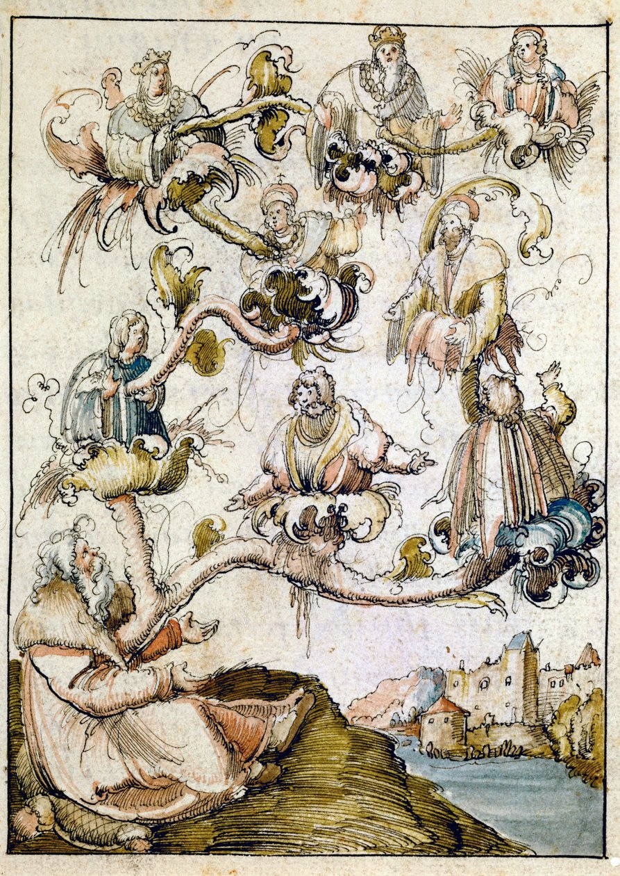 Uma genealogia dos Habsburgos, provavelmente de Albrecht Altdorfer ... de Albrecht Altdorfer