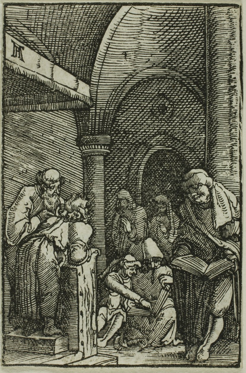 Cristo entre os Doutores, de A Queda e Redenção do Homem de Albrecht Altdorfer