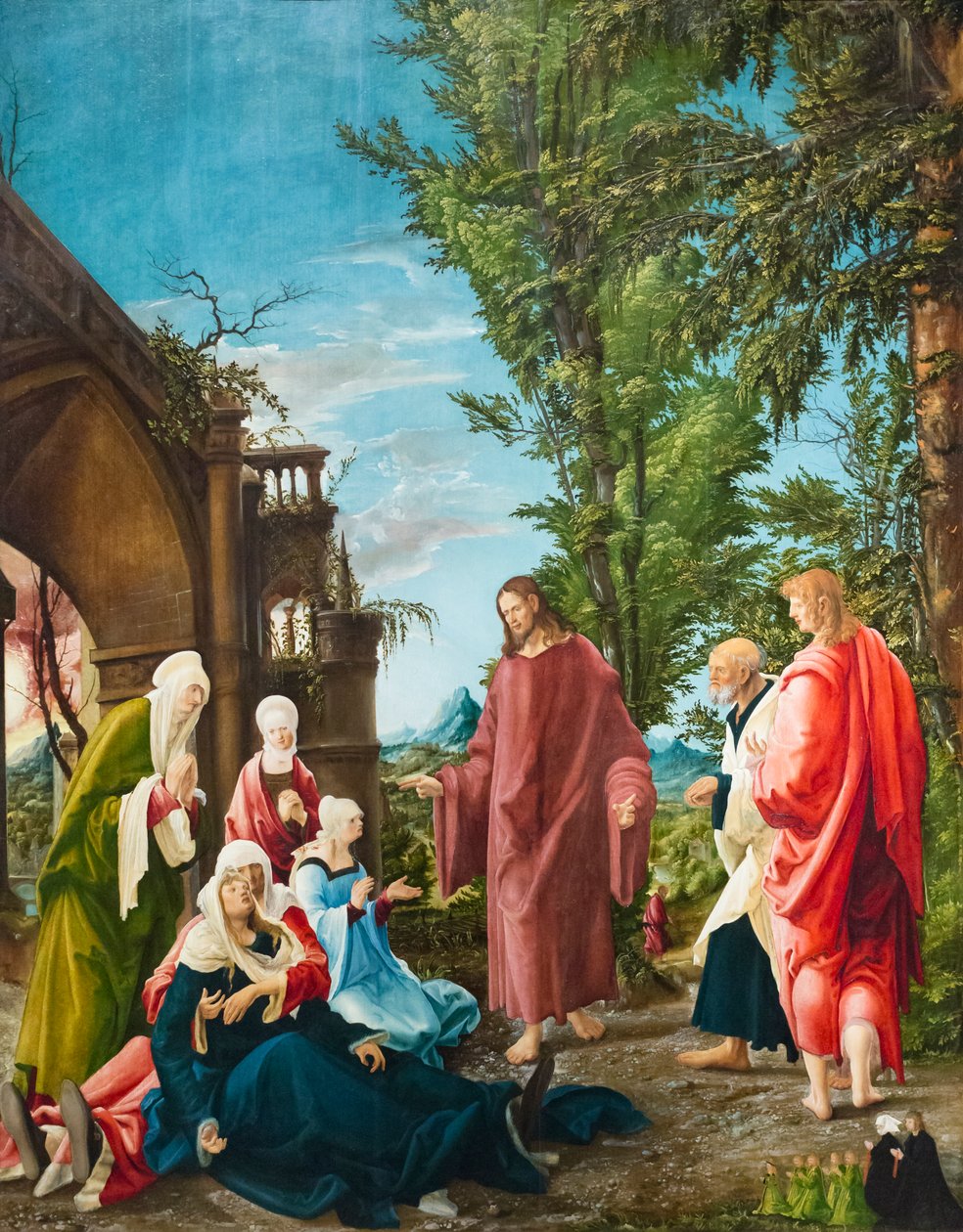 Cristo despedindo-se de sua mãe, c.1520 (óleo sobre cal) de Albrecht Altdorfer