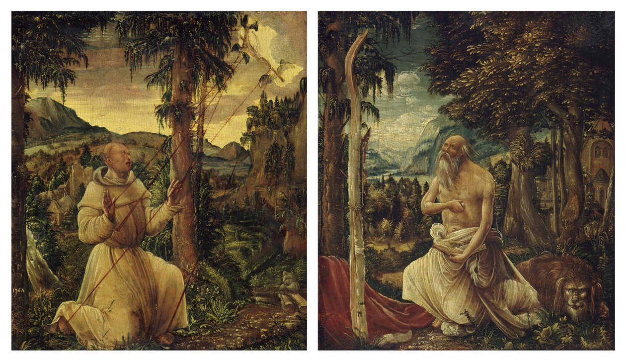 A estigmatização de São Francisco / A penitência de São Jerónimo de Albrecht Altdorfer