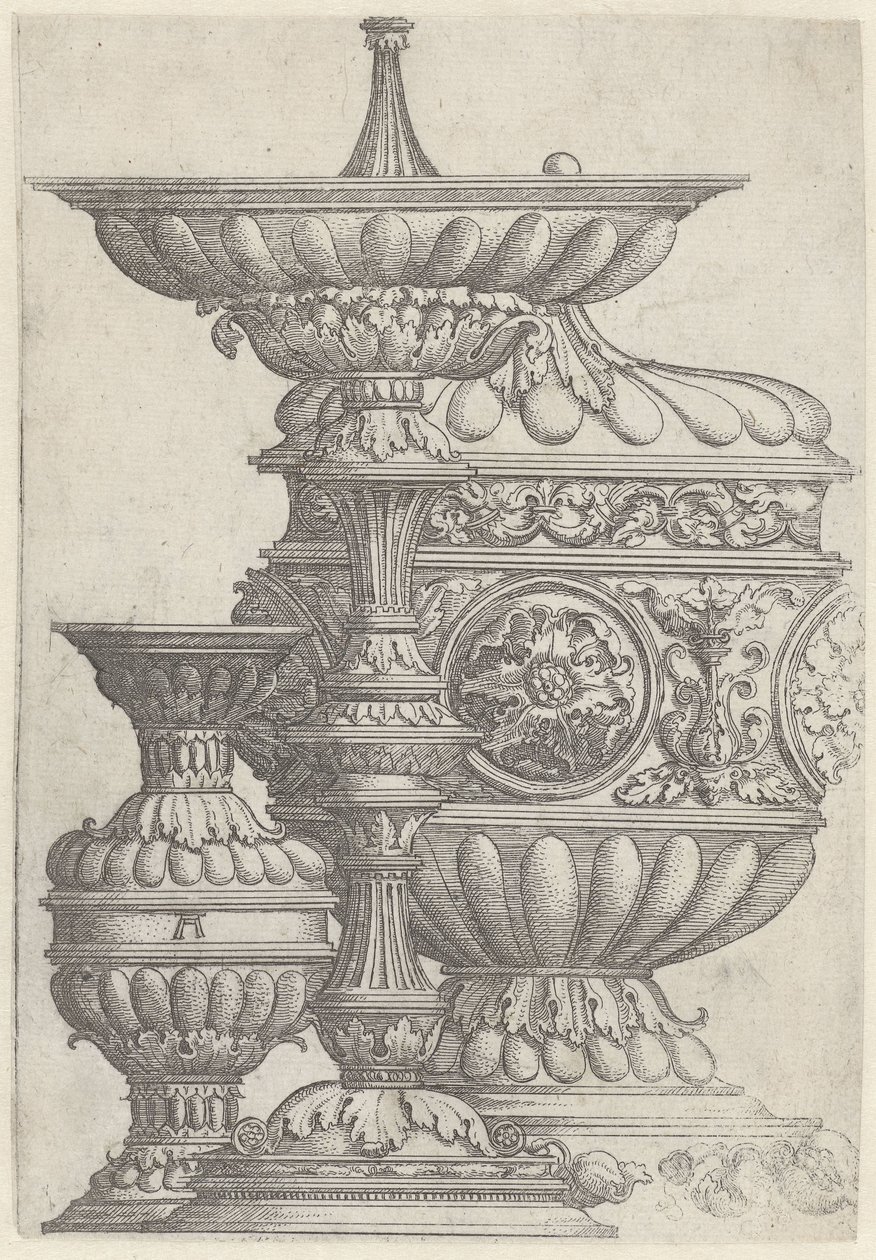 Três taças decoradas
Vasos, jarros e taças (título da série) de Albrecht Altdorfer