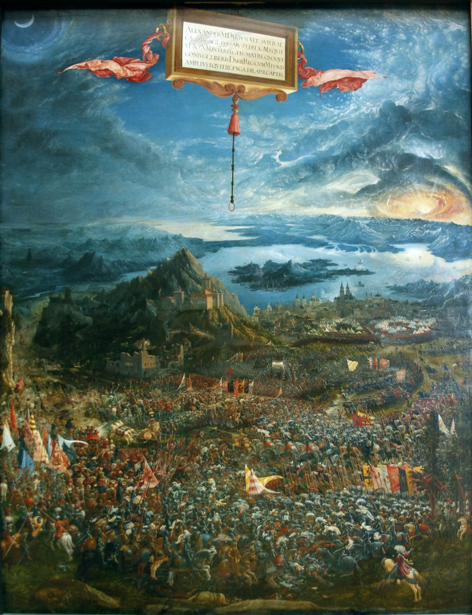 Alemão: Historienzyklus: Alexanderschlacht (Schlacht bei Issus) A Batalha de Alexandre em Issus de Albrecht Altdorfer