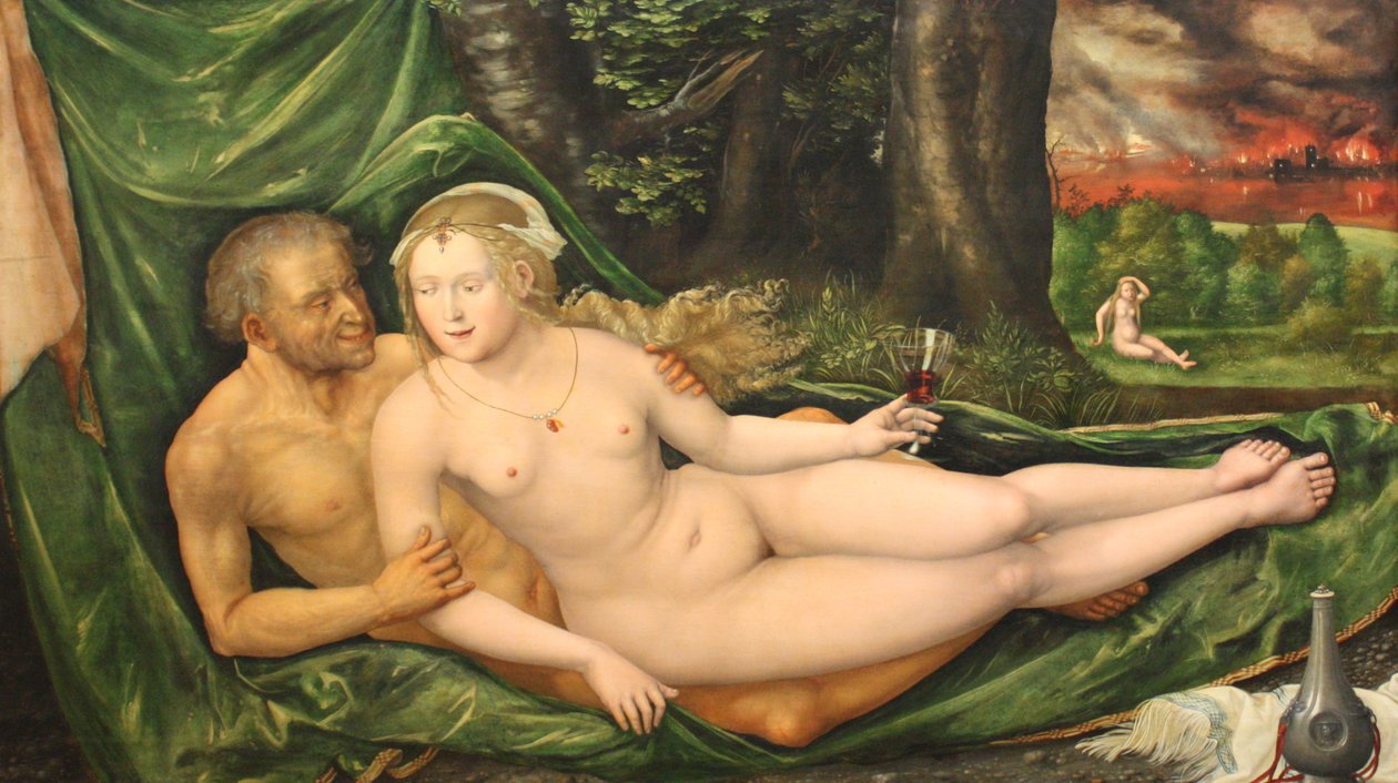 Alemão: Lot und seine Töchter Lot e as suas filhas de Albrecht Altdorfer