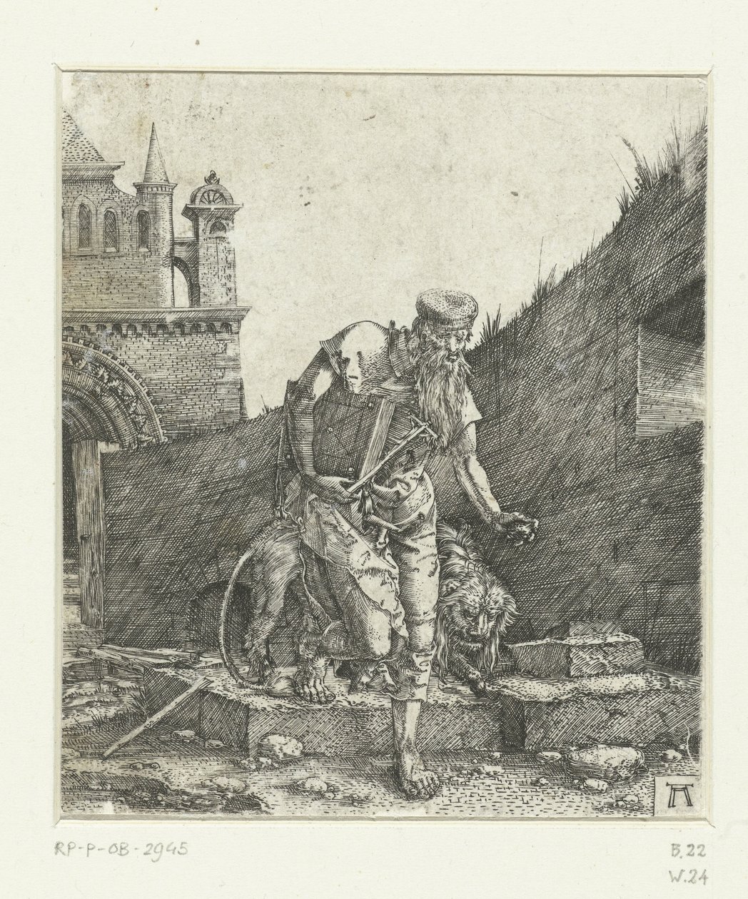 São Jerónimo no pátio de uma igreja de Albrecht Altdorfer