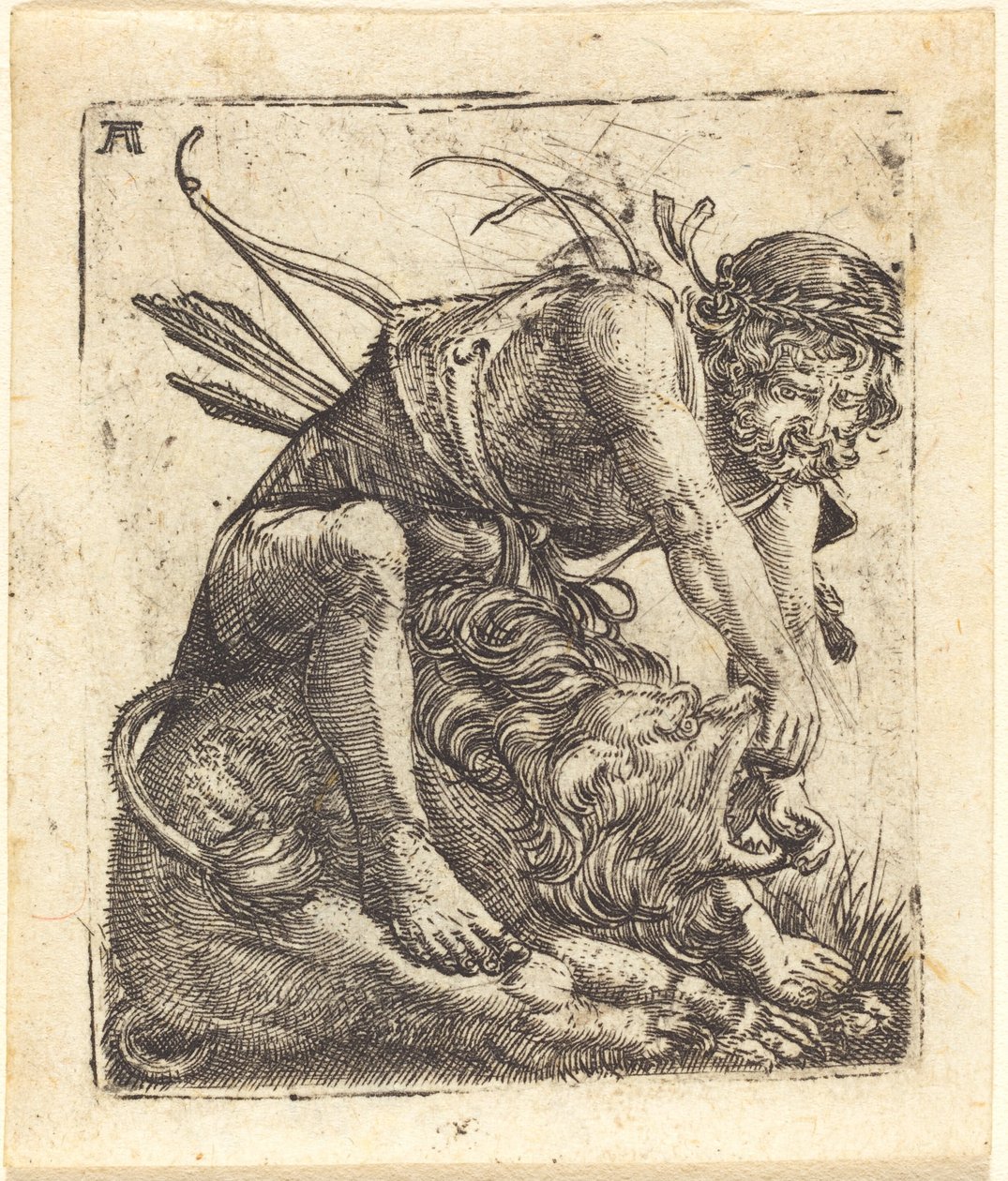 Hércules vencendo o leão de Nemeia de Albrecht Altdorfer