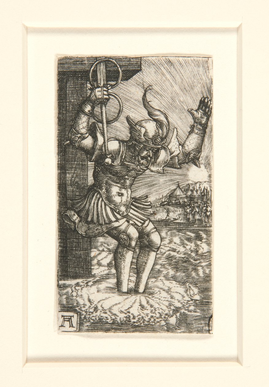 Horácio Cocles pulando no Tibre de Albrecht Altdorfer