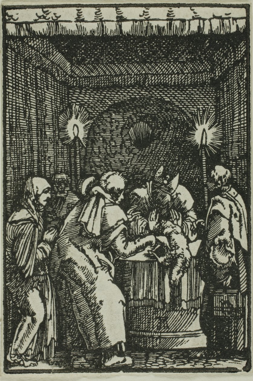 A oferta de Joaquim recusada, de A queda e a redenção do homem de Albrecht Altdorfer