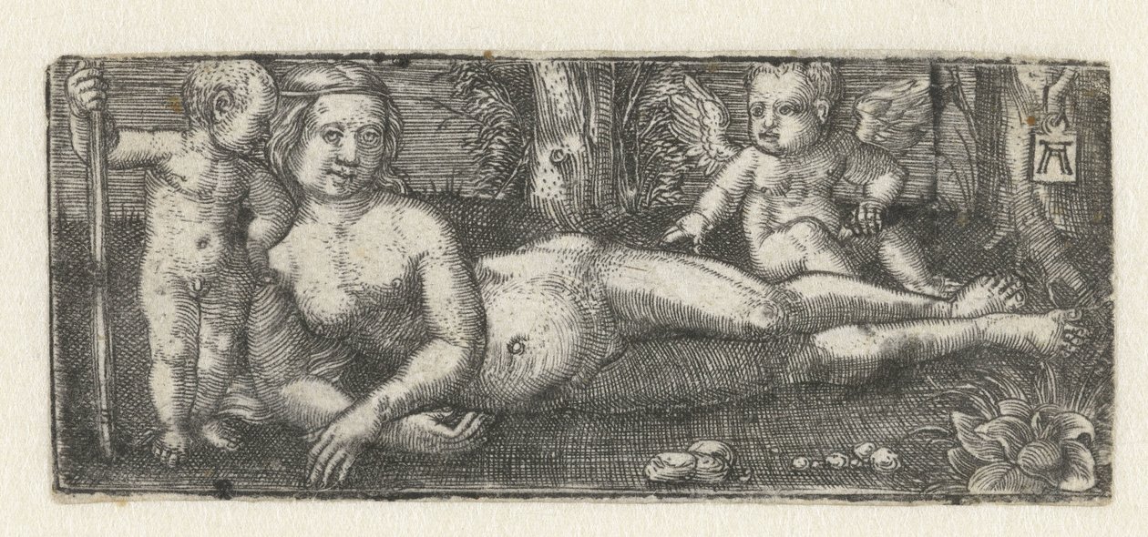 Vénus reclinado com dois putti de Albrecht Altdorfer