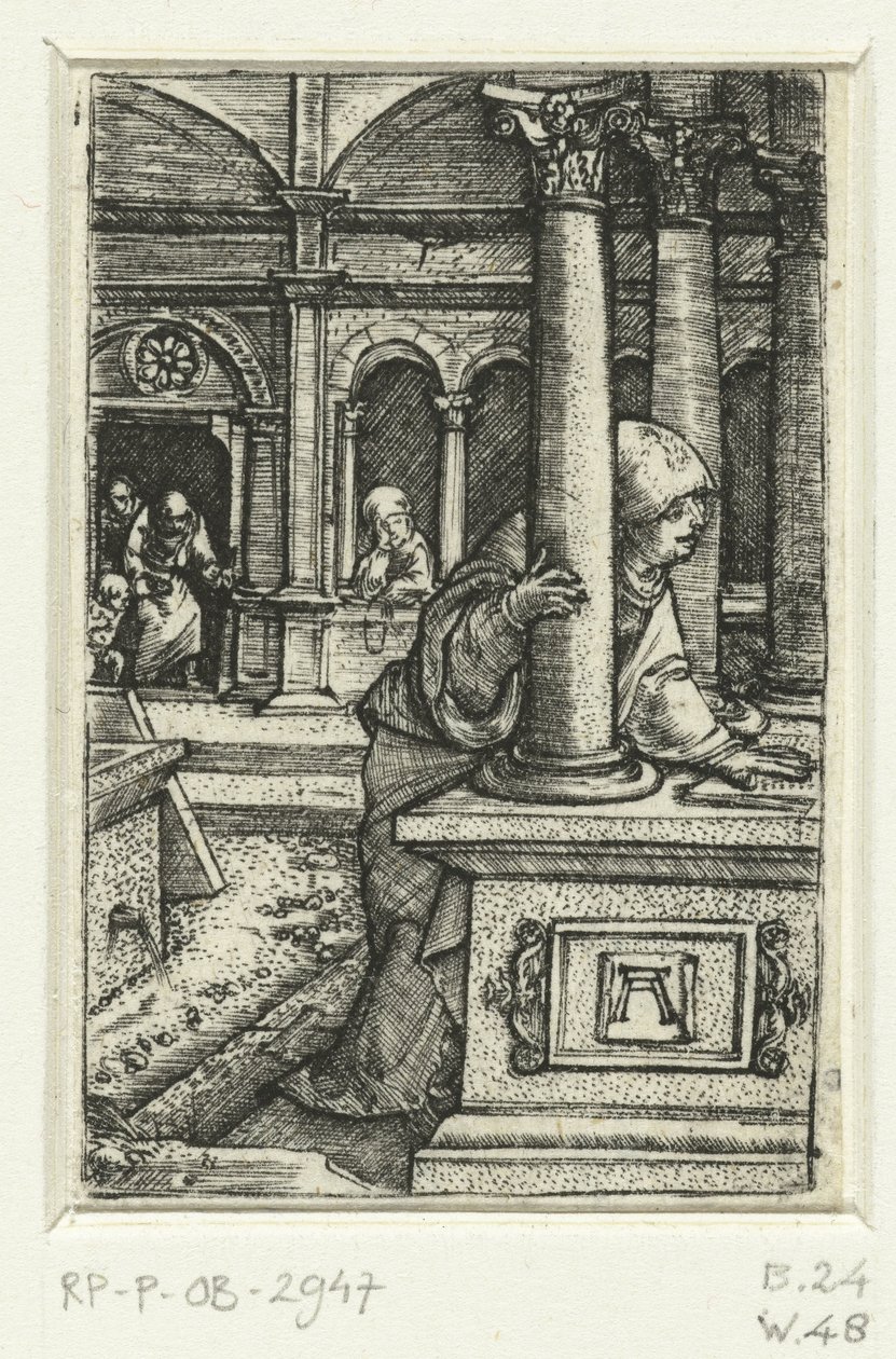 Maria procura o seu filho na sinagoga de Albrecht Altdorfer