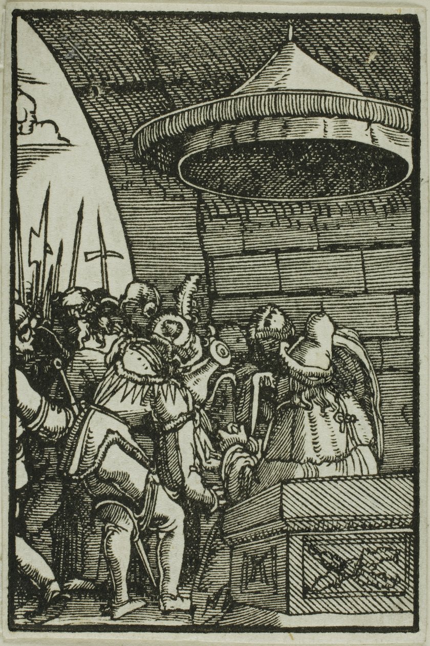 Pilatos lavando as mãos, da queda e redenção do homem de Albrecht Altdorfer
