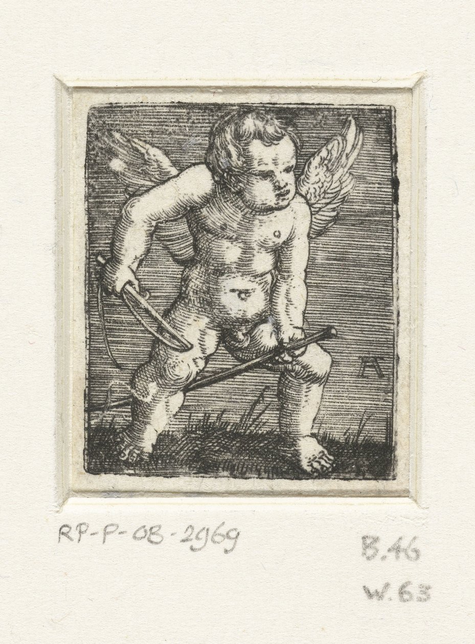 Putto com um cavalo de pau de Albrecht Altdorfer
