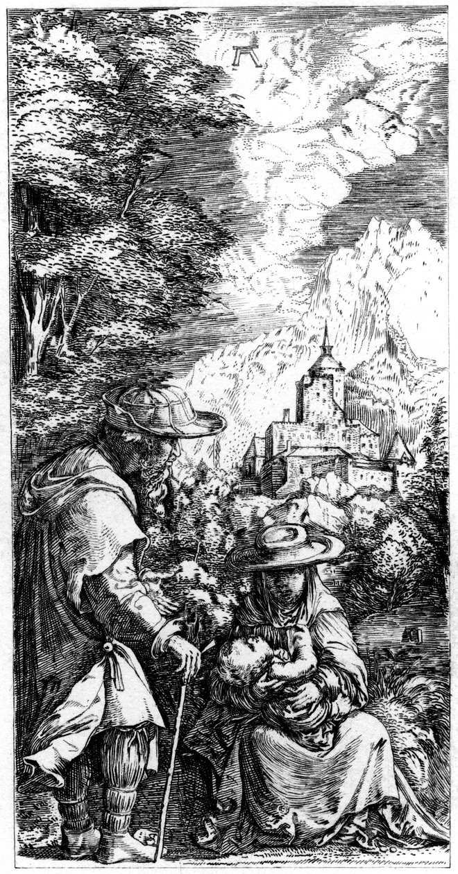 Descanse na fuga para o Egito, c1515-1519 1849. de Albrecht Altdorfer
