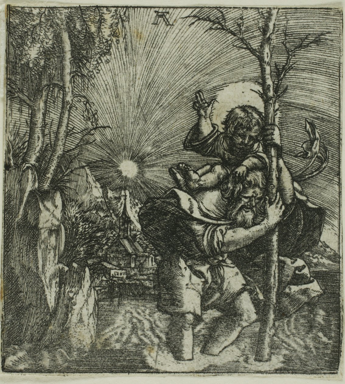 São Cristóvão ao colo do Menino Jesus de Albrecht Altdorfer