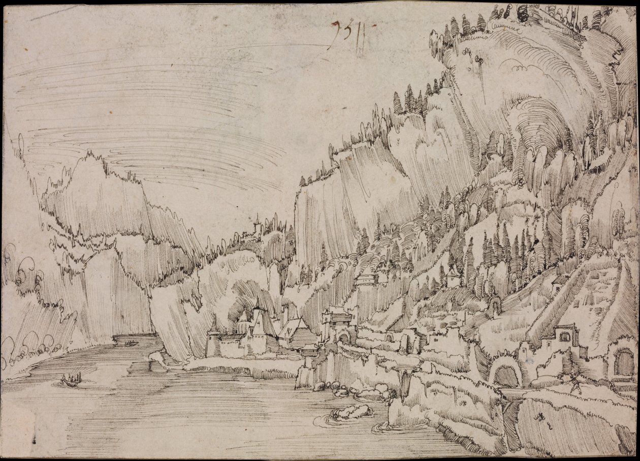 Sarmingstein no Danúbio, 1511 de Albrecht Altdorfer