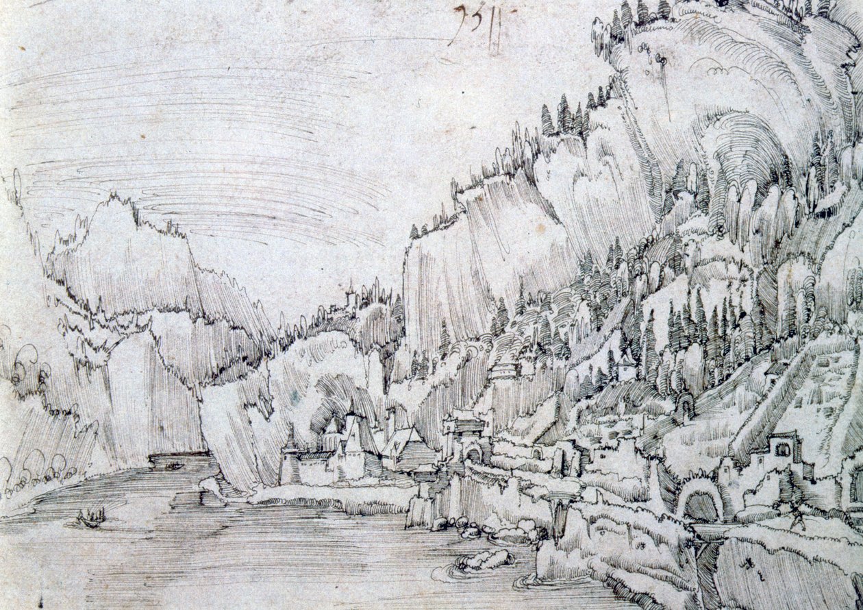 Sarmingstein no Danúbio, século XVI de Albrecht Altdorfer