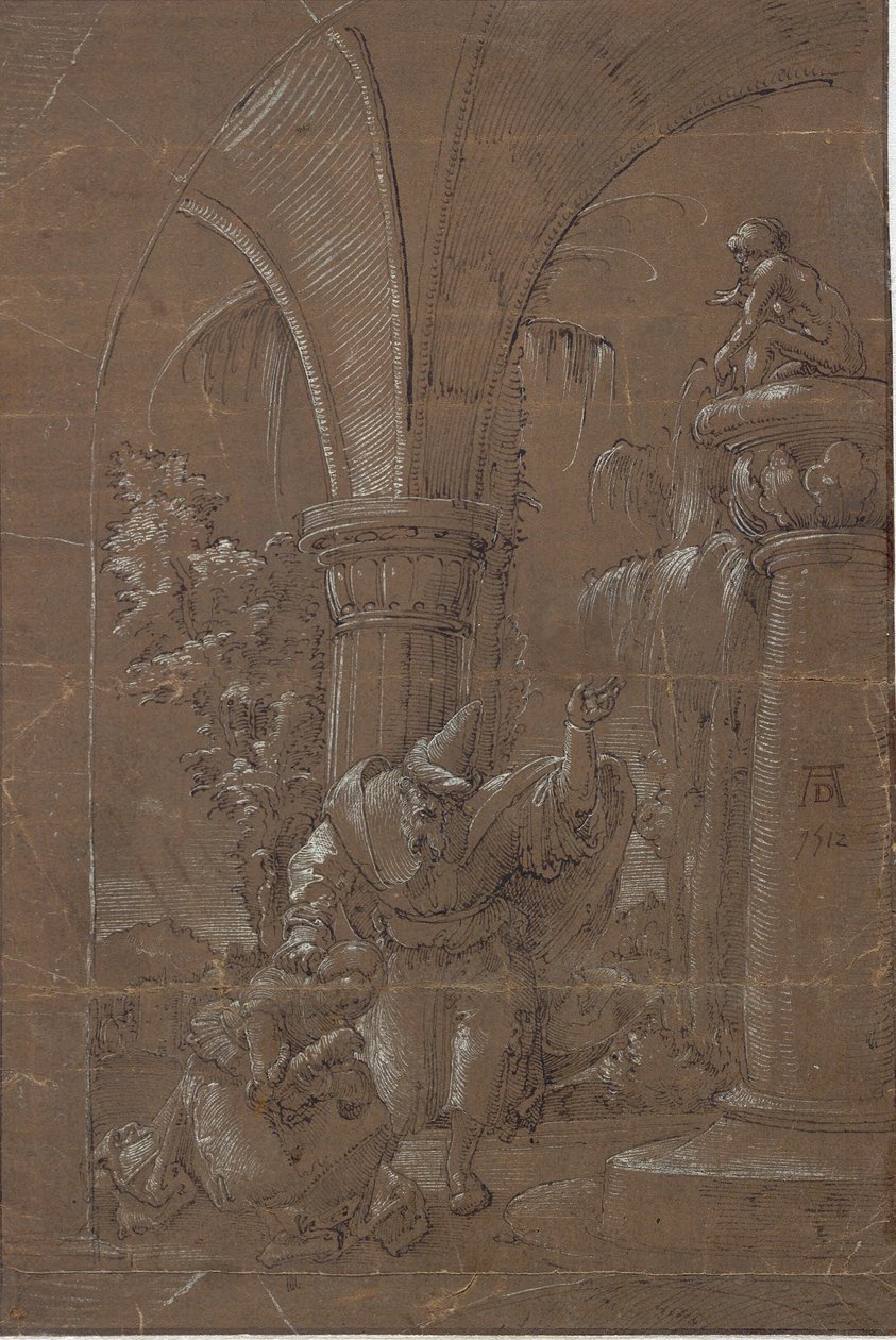 Santa Catarina de Alexandria recusando-se a adorar o ídolo (?) de Albrecht Altdorfer