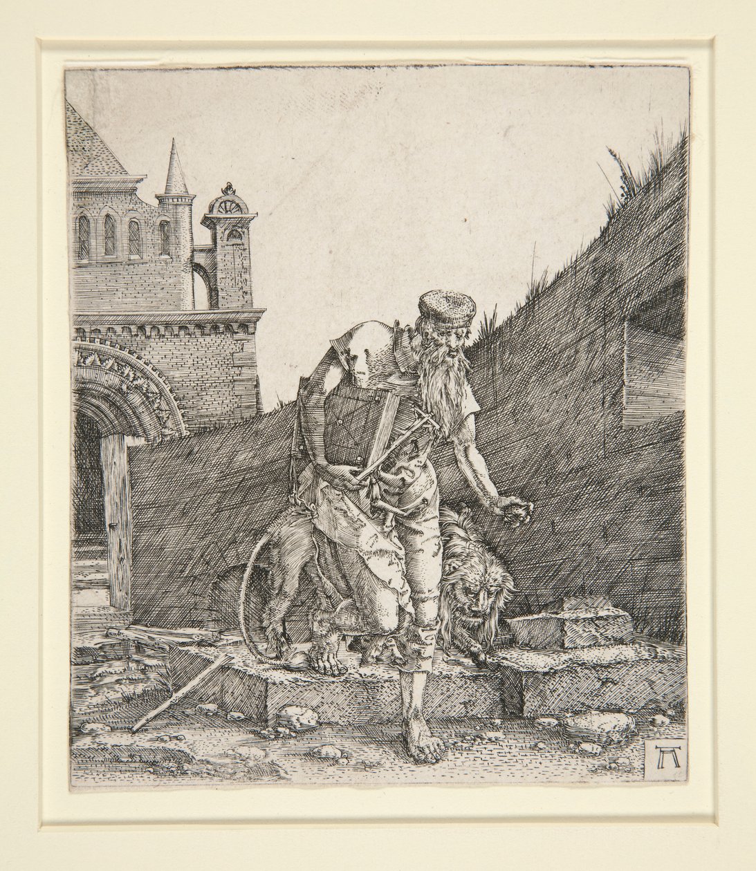 São Jerónimo junto a um Muro de Albrecht Altdorfer