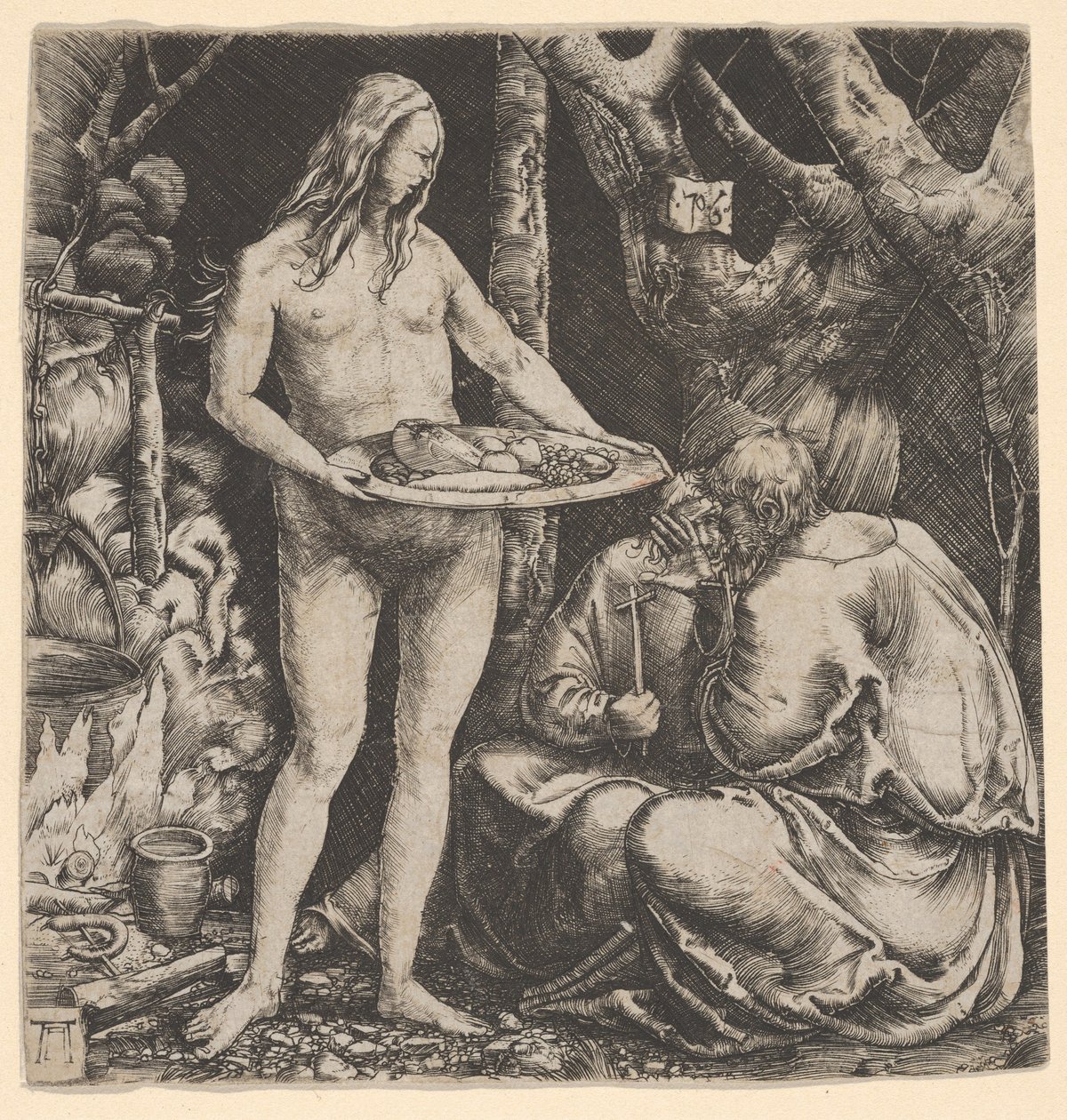 A tentação dos dois eremitas de Albrecht Altdorfer