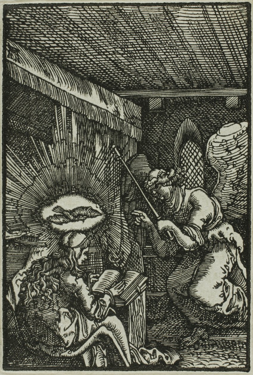 A Anunciação, de A Queda e Redenção do Homem de Albrecht Altdorfer