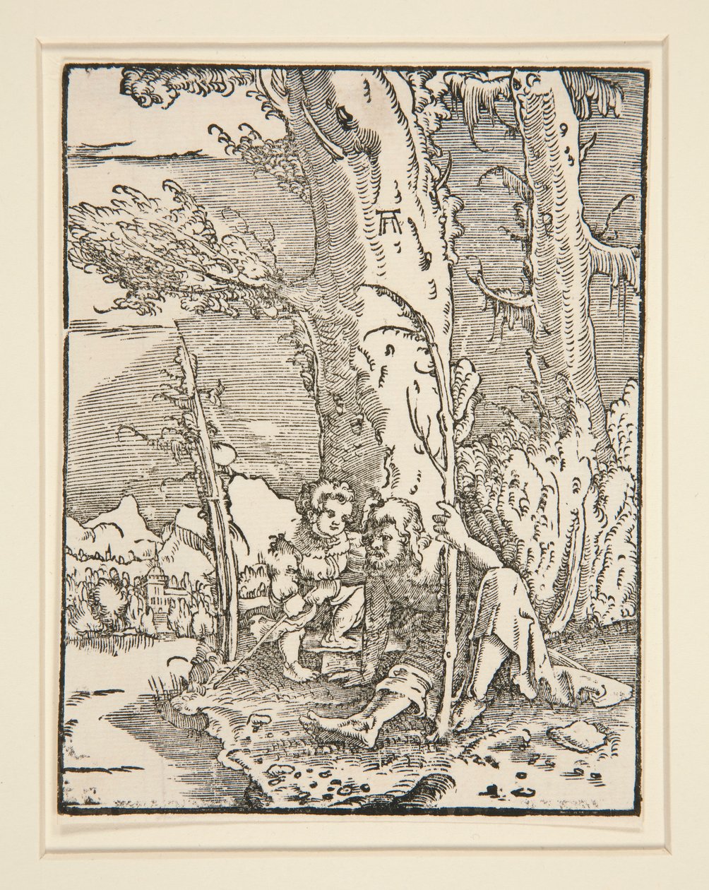 O Menino Jesus com São Cristóvão, da série A Queda e a Redenção do Homem de Albrecht Altdorfer