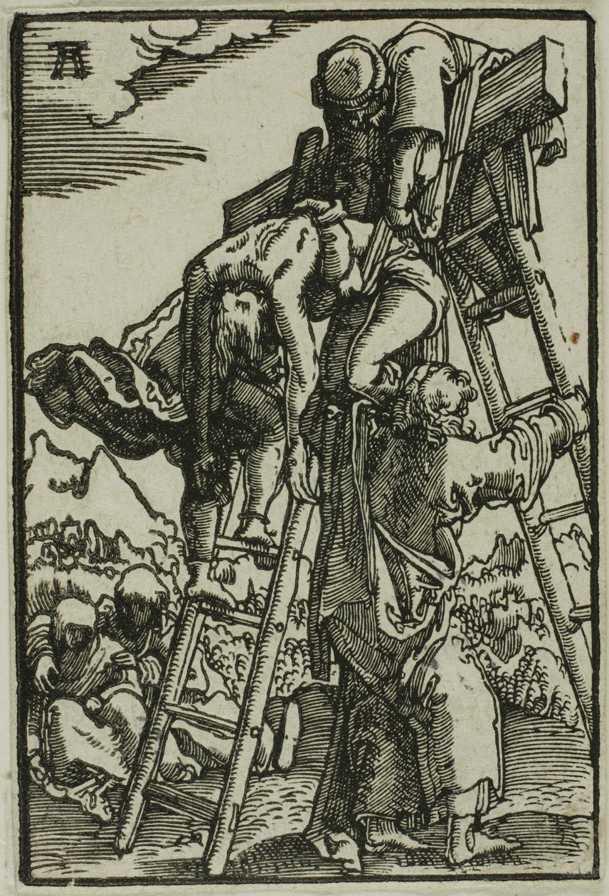 A descida da cruz, da queda e redenção do homem de Albrecht Altdorfer