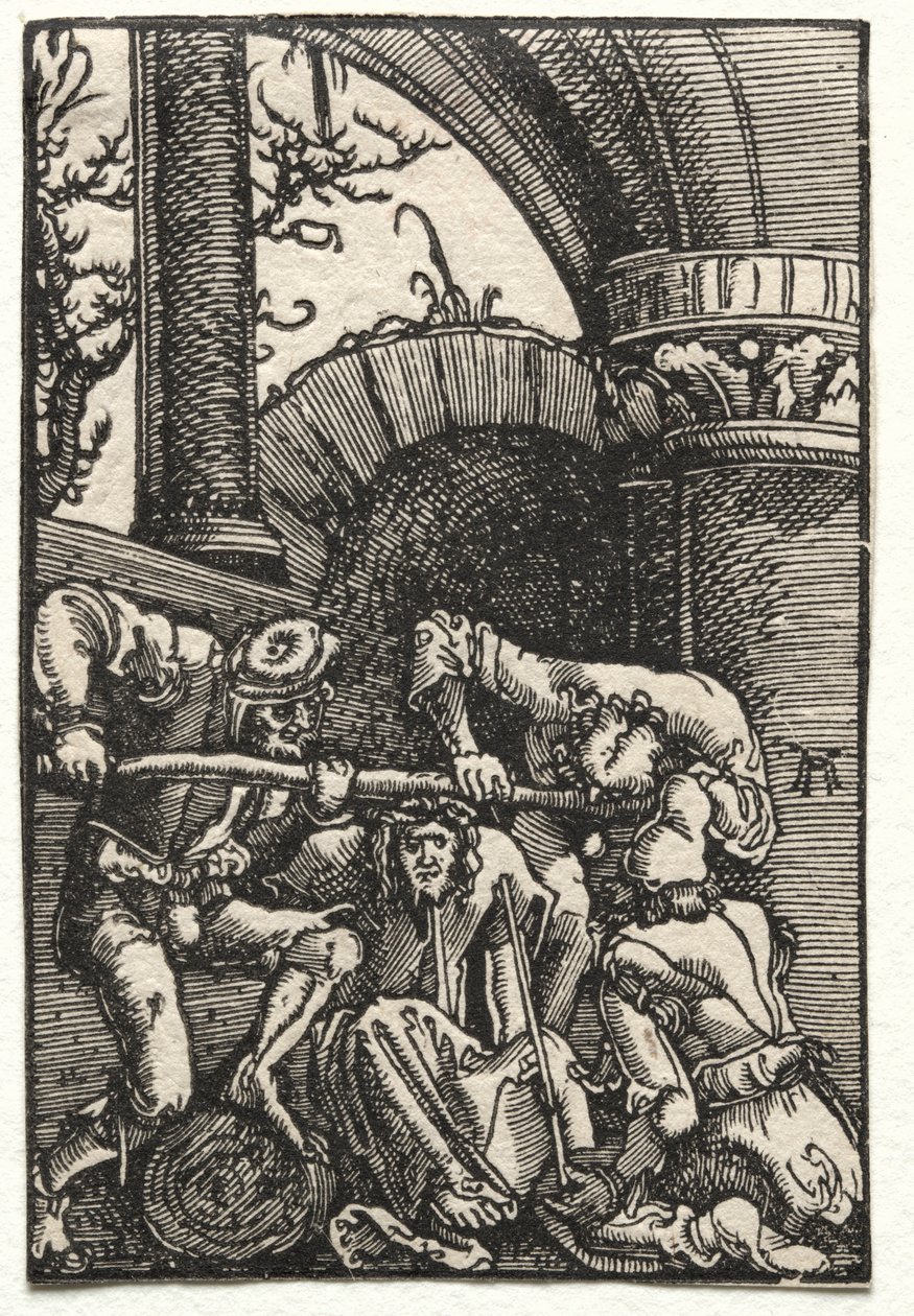 A queda e redenção do homem: Cristo coroado de espinhos, c. 1515 de Albrecht Altdorfer