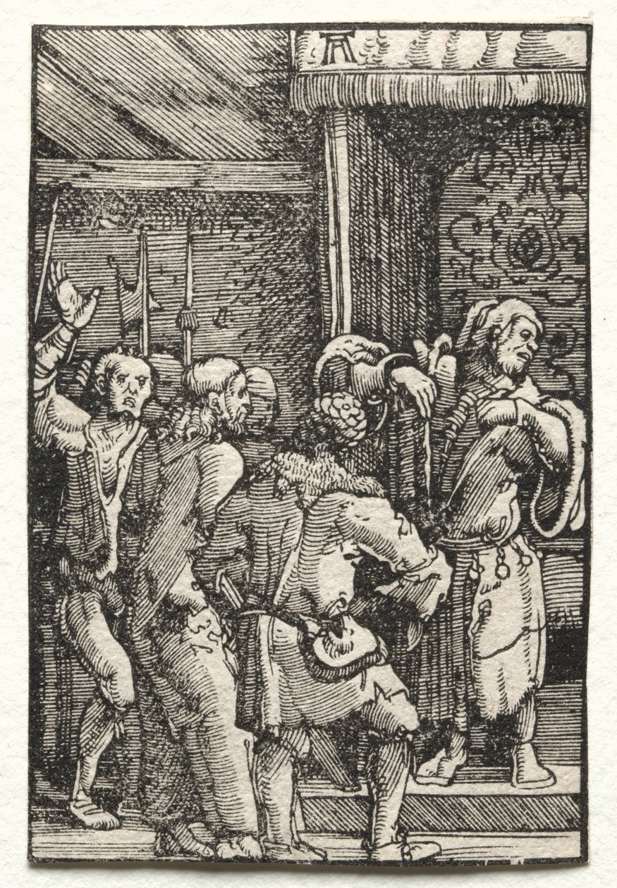 A queda e redenção do homem: Cristo antes de Caifás, c. 1515 de Albrecht Altdorfer