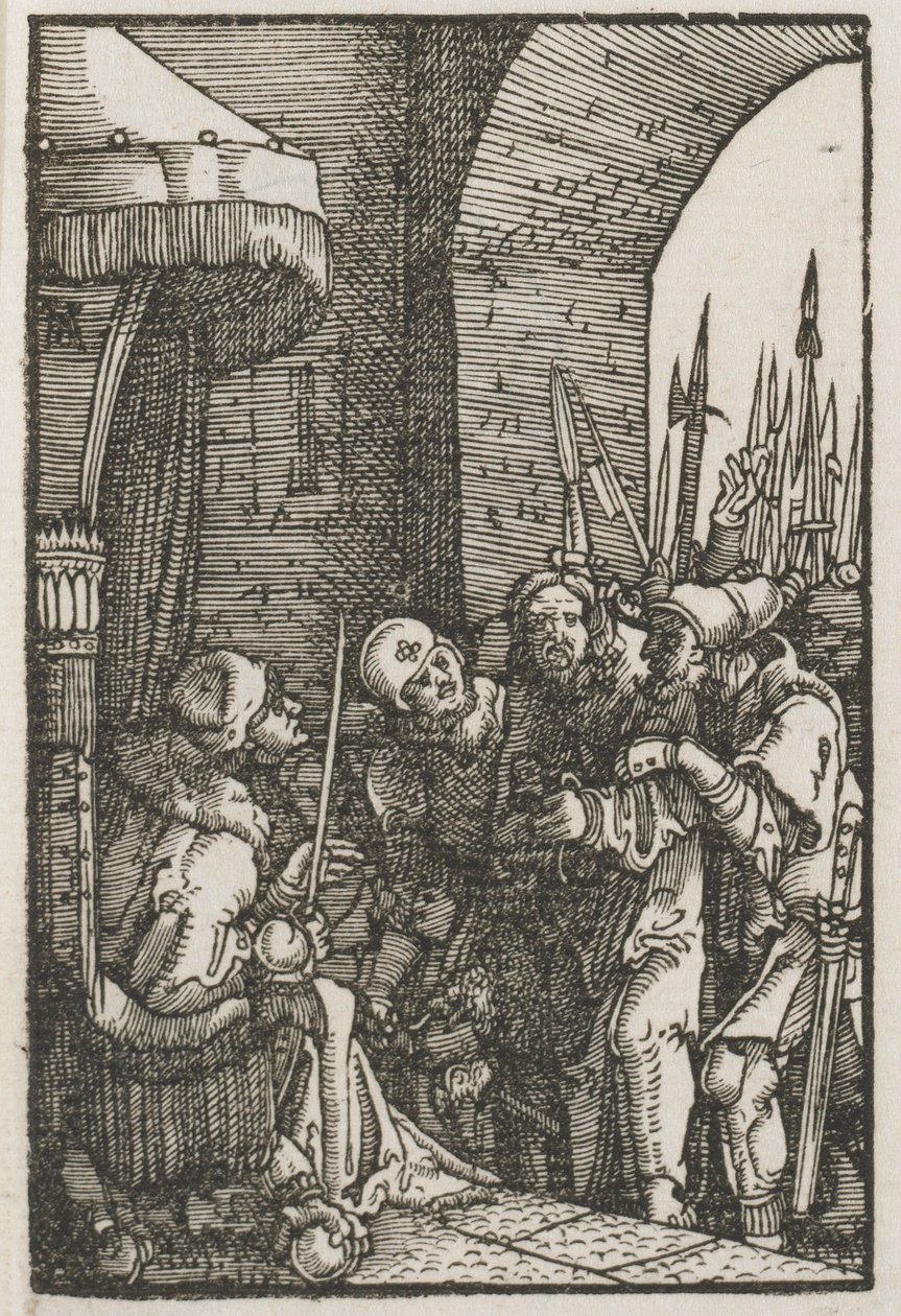 A queda e redenção do homem: Cristo antes de Pilatos, c. 1515 de Albrecht Altdorfer