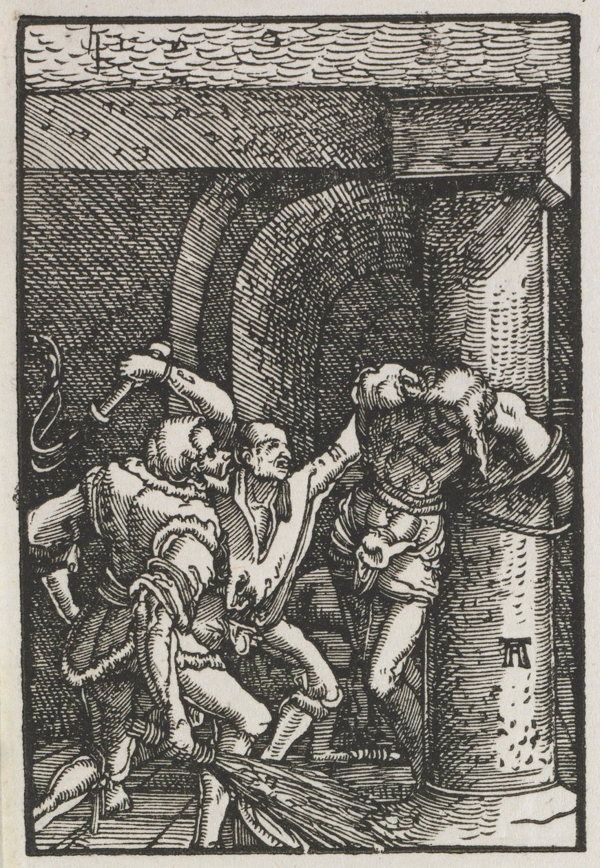 A Queda e Redenção do Homem: Flagelação de Cristo, c. 1515 de Albrecht Altdorfer