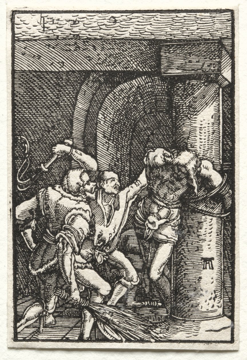 A Queda e Redenção do Homem: Flagelação de Cristo, c. 1515 de Albrecht Altdorfer