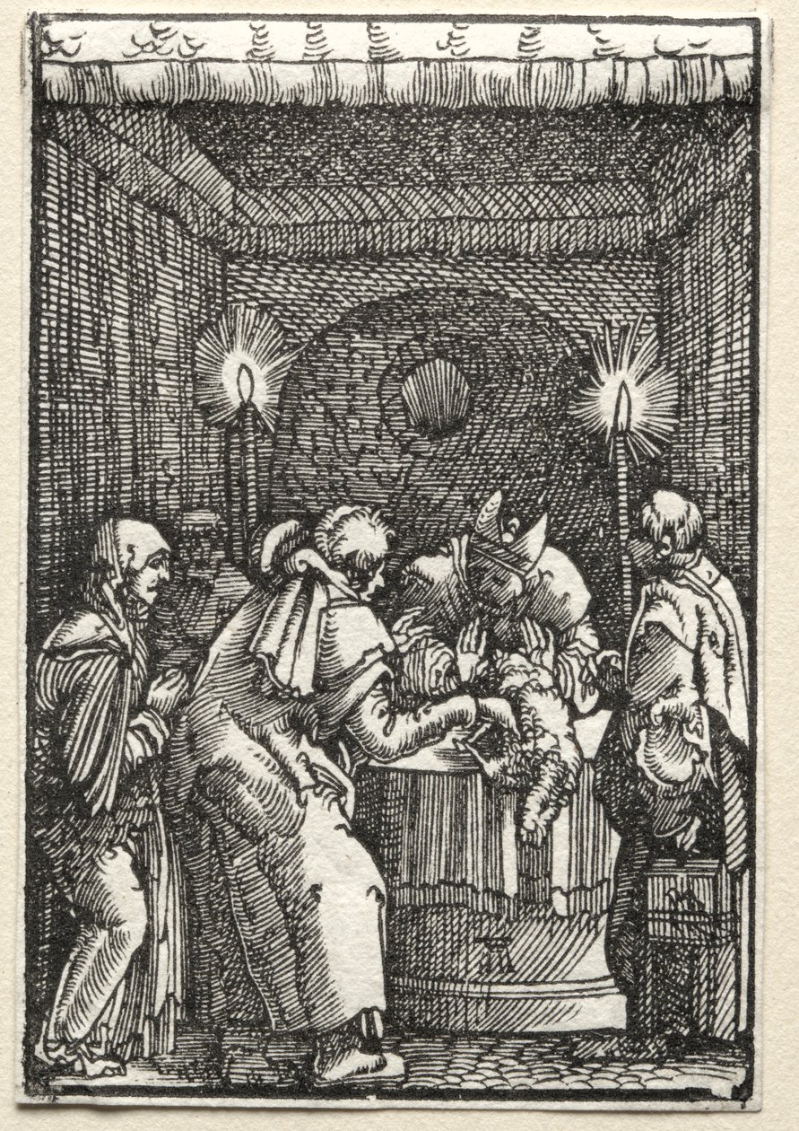 A Queda e Redenção do Homem: Oferta de Joachims Rejeitada pelo Sumo Sacerdote, c. 1515 de Albrecht Altdorfer