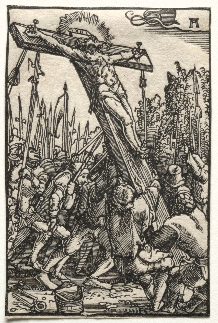 A Queda e Redenção do Homem: O Levantamento da Cruz, c. 1515 de Albrecht Altdorfer