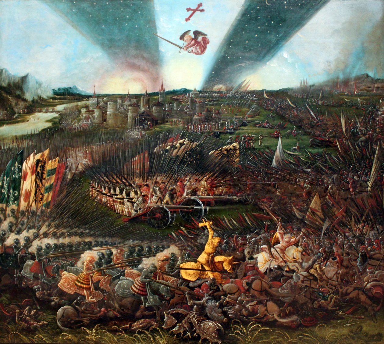 A vitória de Carlos Magno sobre os Avares perto de Regensburg de Albrecht Altdorfer
